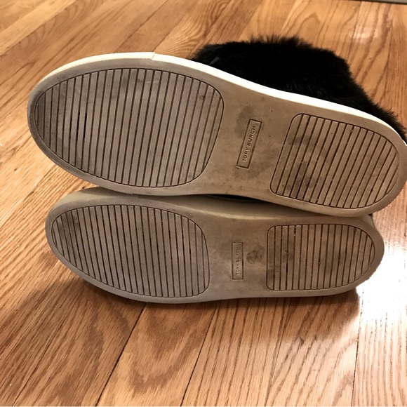 Great condition Tory Burch Angelica faux fur black tassel boots size 8 - Picture 5 of 8